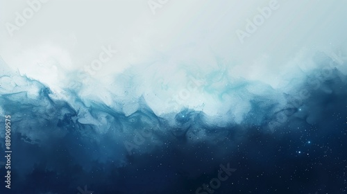 Abstract Blue Watercolor Background with White Glitter. © wiwat