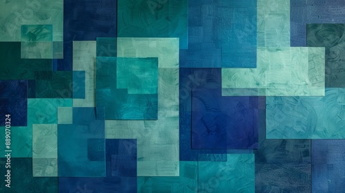 Abstract Blue and Green Geometric Pattern.