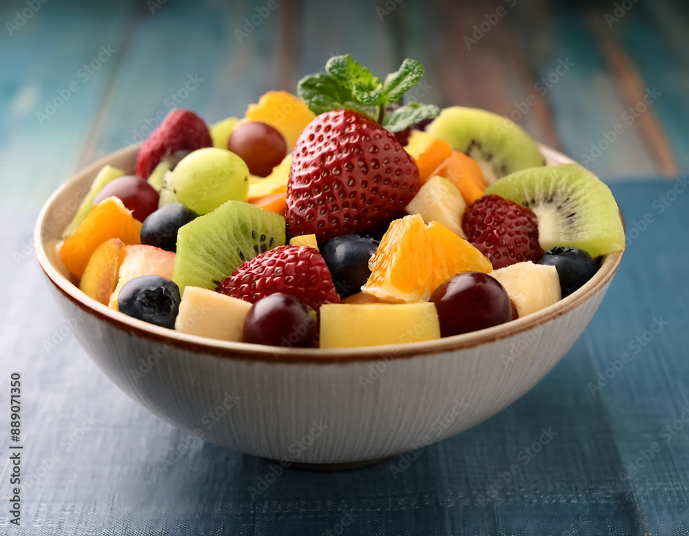 Fresh Fruit Salad in Bowl- A bowl of fresh fruit salad, showcasing a variety of colorful an_1(73) Fresh Fruit Salad in Bowl- A bowl of fresh fruit salad, showcasing a variety of colorful an_1(73)
