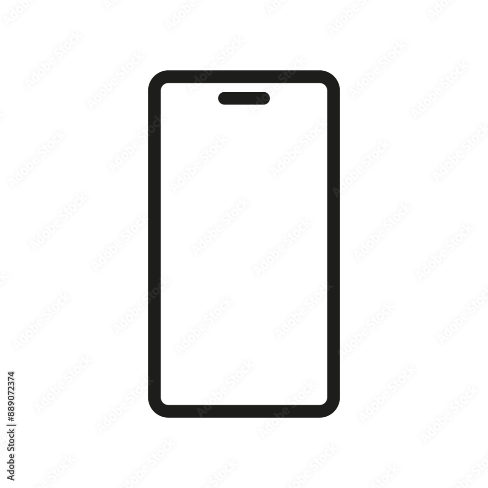 Illustration showing a black smartphone icon on a white background Illustration showing a black smartphone icon on a white background