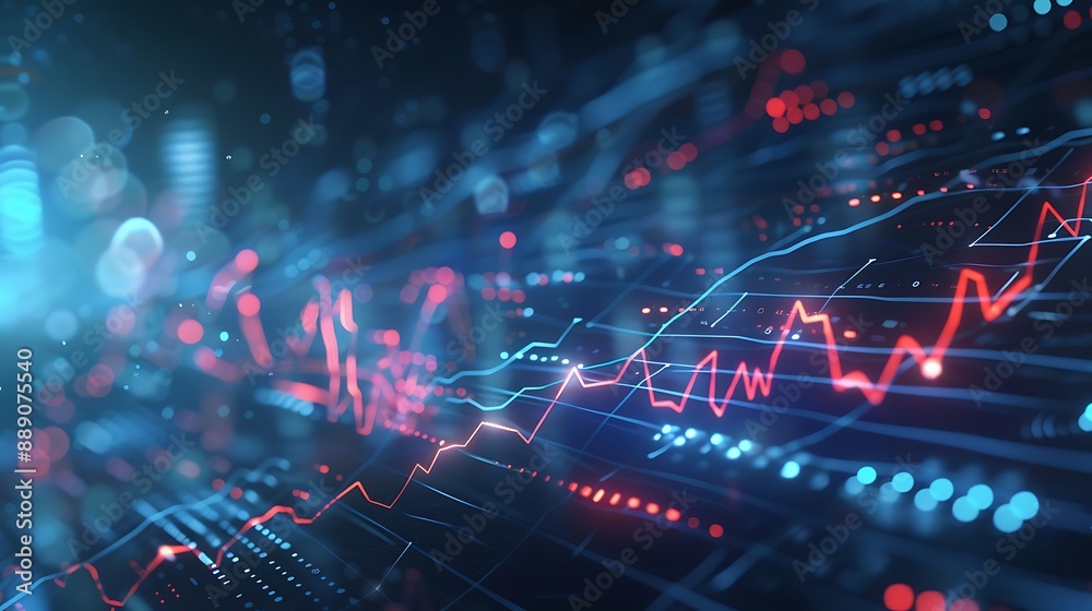 Animated depiction of a stock market graph pulsating like a heartbeat, reflecting the ebb and flow of financial trends. Animated depiction of a stock market graph pulsating like a heartbeat, reflecting the ebb and flow of financial trends.