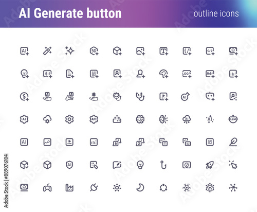 AI Generate button outline  iconset
