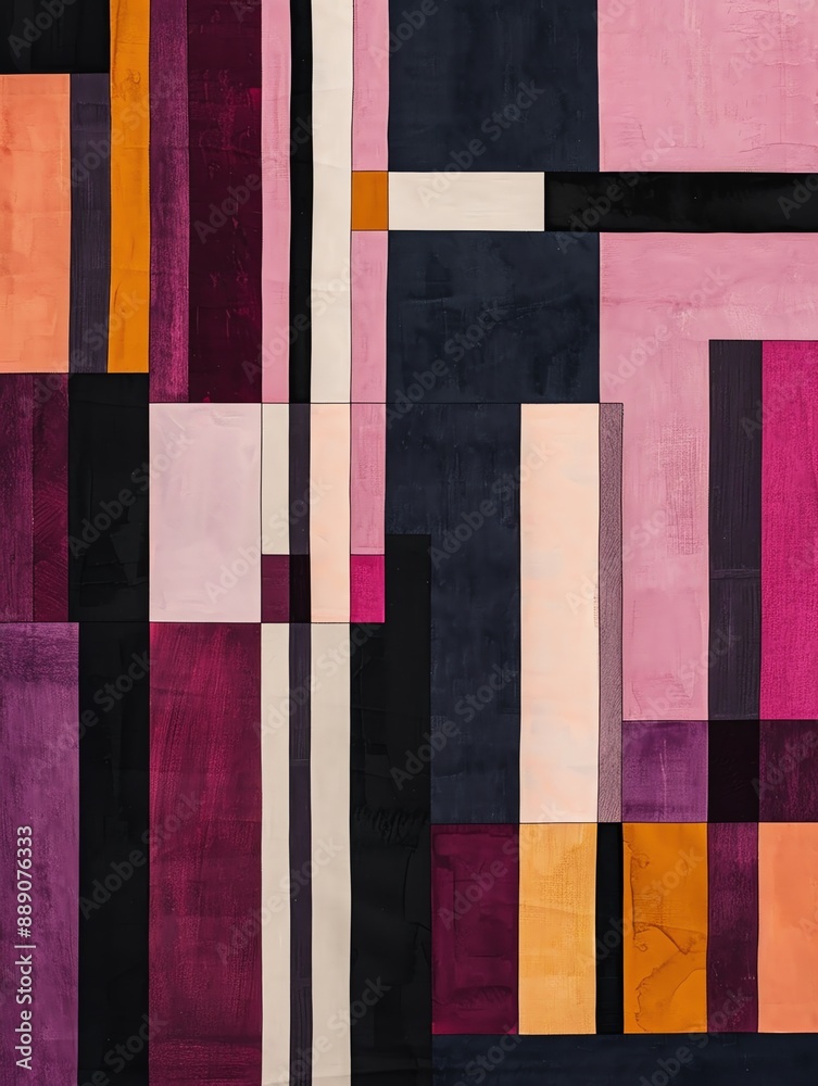 Fototapeta premium Mackintosh and Nouveau Interior Design minimalist mixedmedia artwork influenced by Charles Rennie Mackintoshs innovative interior designs Embrace the harmony of art and architectur
