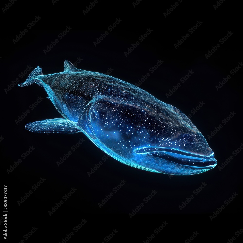 Giant deep-sea creature with bioluminescent markings, deep ocean mysteries, realistic and exotic Giant deep-sea creature with bioluminescent markings, deep ocean mysteries, realistic and exotic