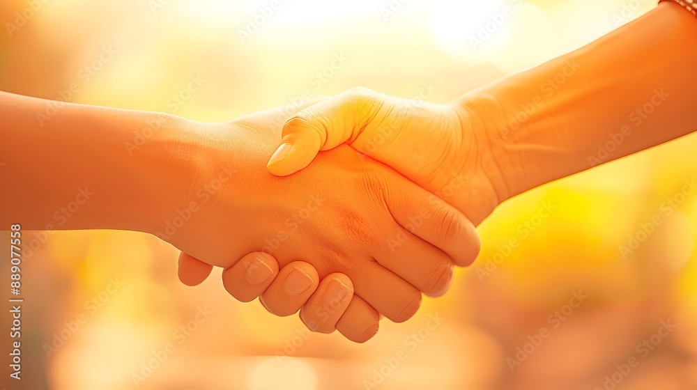 Close-up Handshake Between Business Partners Signaling Trust and Partnership Close-up Handshake Between Business Partners Signaling Trust and Partnership