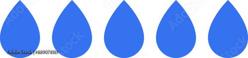 5 blue drops icon. Five water drop