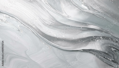 Silver, luminous background covered with glittery, silvery paint