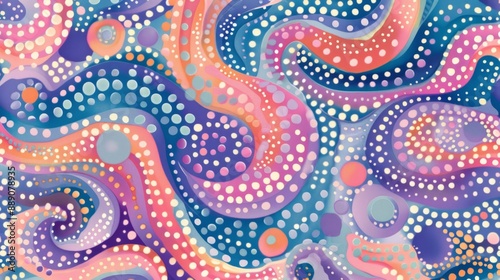 Abstract Polka Dot Pattern in Vibrant Colors.