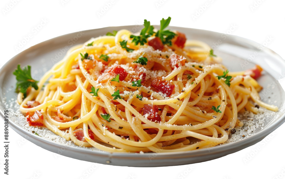 Spaghetti Carbonara With Parmesan Cheese and Parsley Spaghetti Carbonara With Parmesan Cheese and Parsley