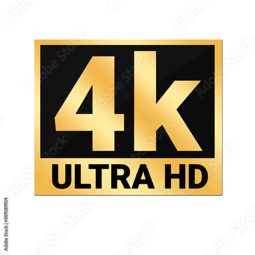 4K Ultra Hd Black Circle Label for Social Media Channel
