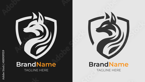 Minimalist fierce angry fox logo design