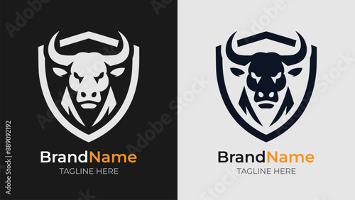 Explore this unique illustration of a cow head logo, capturing attention with its expressive features and distinctive style