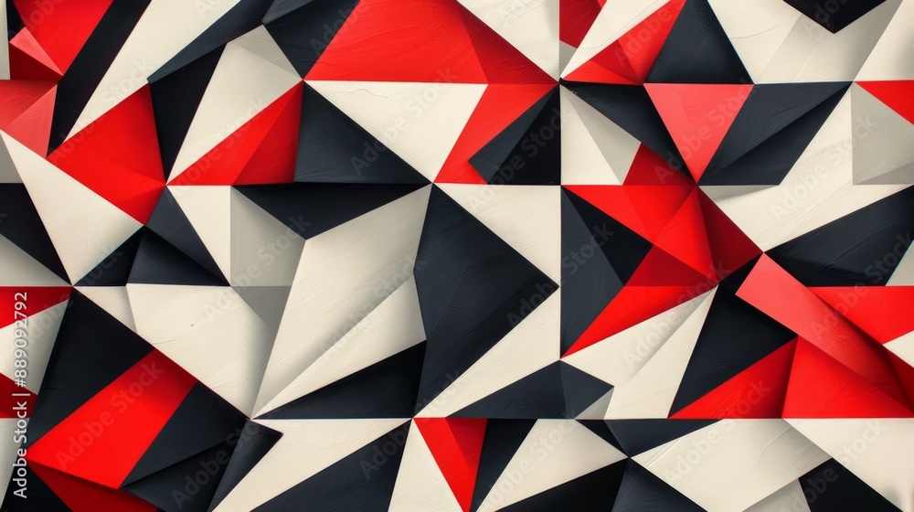Abstract Red, Black and White Geometric Pattern. Abstract Red, Black and White Geometric Pattern.