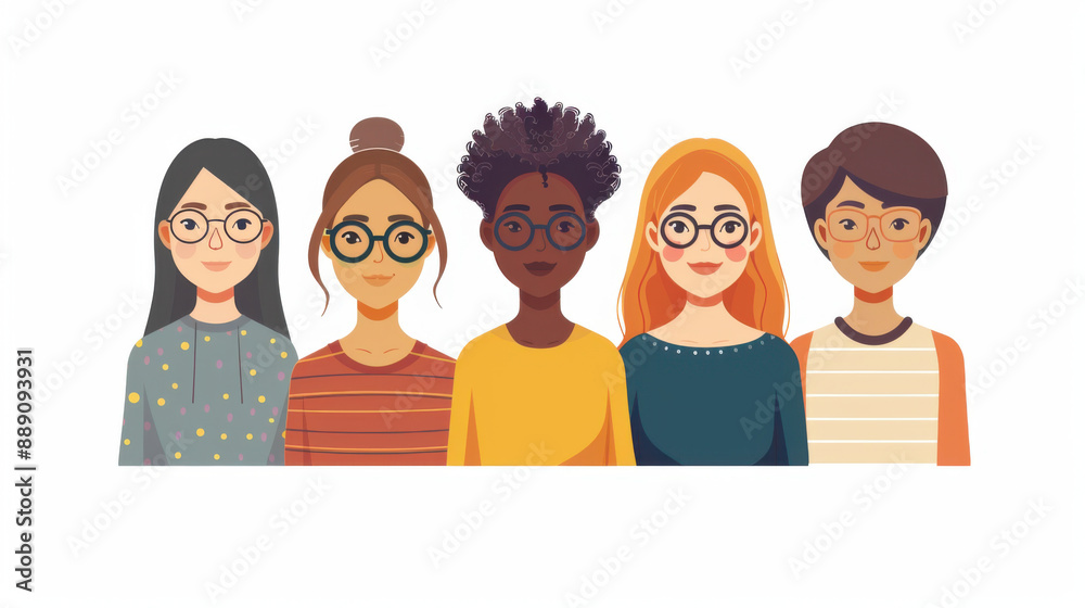 Illustration of diverse cartoon characters showcasing different styles, ages, and ethnicities in a lineup. Ideal for diversity and inclusion themes. Illustration of diverse cartoon characters showcasing different styles, ages, and ethnicities in a lineup. Ideal for diversity and inclusion themes.