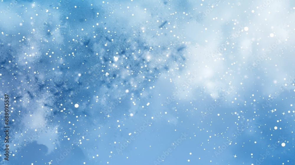 Blue Winter Sky With Snowflakes. Blue Winter Sky With Snowflakes.