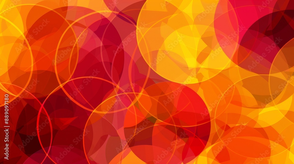 Abstract Orange and Red Circles Background.
