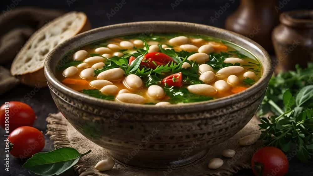 Bean soup, traditional food of Albania Bean soup, traditional food of Albania