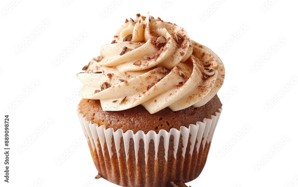 Single Brown Sugar Cupcake With White Frosting and Sprinkles Single Brown Sugar Cupcake With White Frosting and Sprinkles