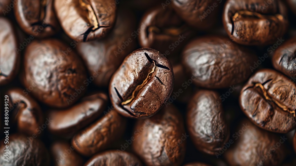 Close up of coffee bean background, top view. Photorealistic high resolution macro photography for advertising or food design. Close up of coffee bean background, top view. Photorealistic high resolution macro photography for advertising or food design.