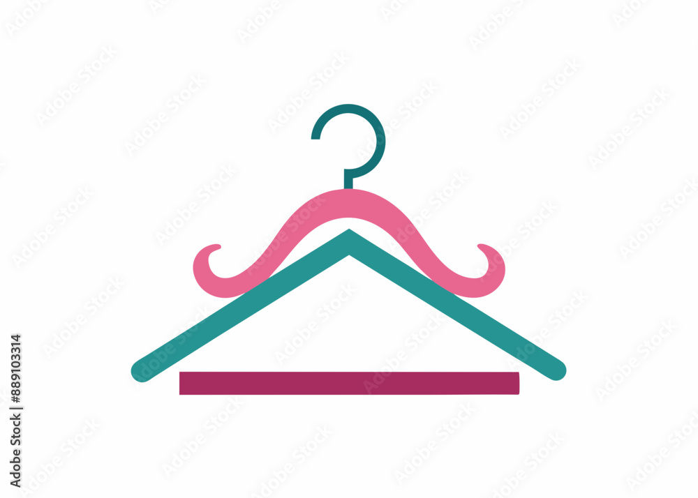 A pictorial mark for a fashion boutique with a hanger icon on a background A pictorial mark for a fashion boutique with a hanger icon on a background