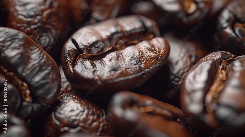 Close up of coffee bean background, top view. Photorealistic high resolution macro photography for advertising or food design. Close up of coffee bean background, top view. Photorealistic high resolution macro photography for advertising or food design.