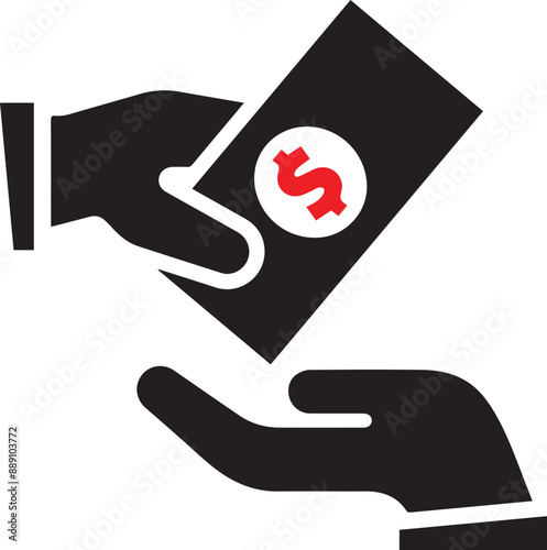 Advance payment icon, Hand gives money to the other hand, advance payment, bribe