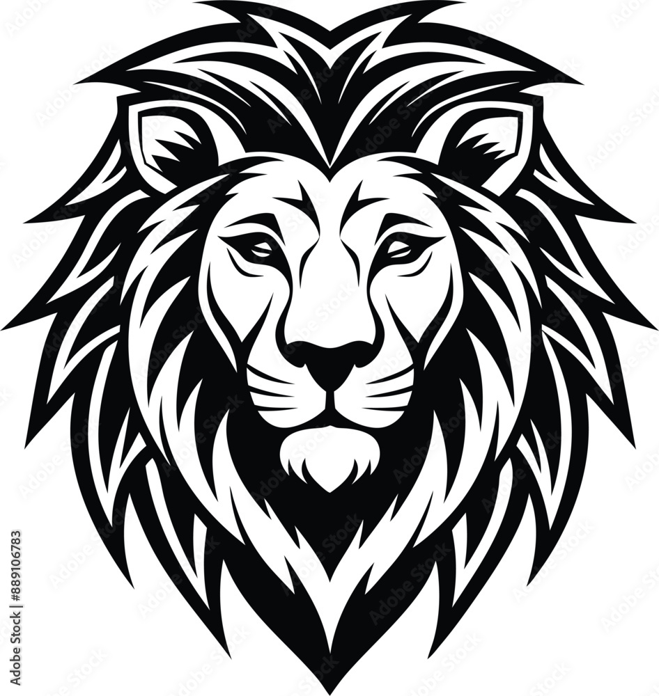 Fototapeta premium Digital logo of a lion head art vector with ai