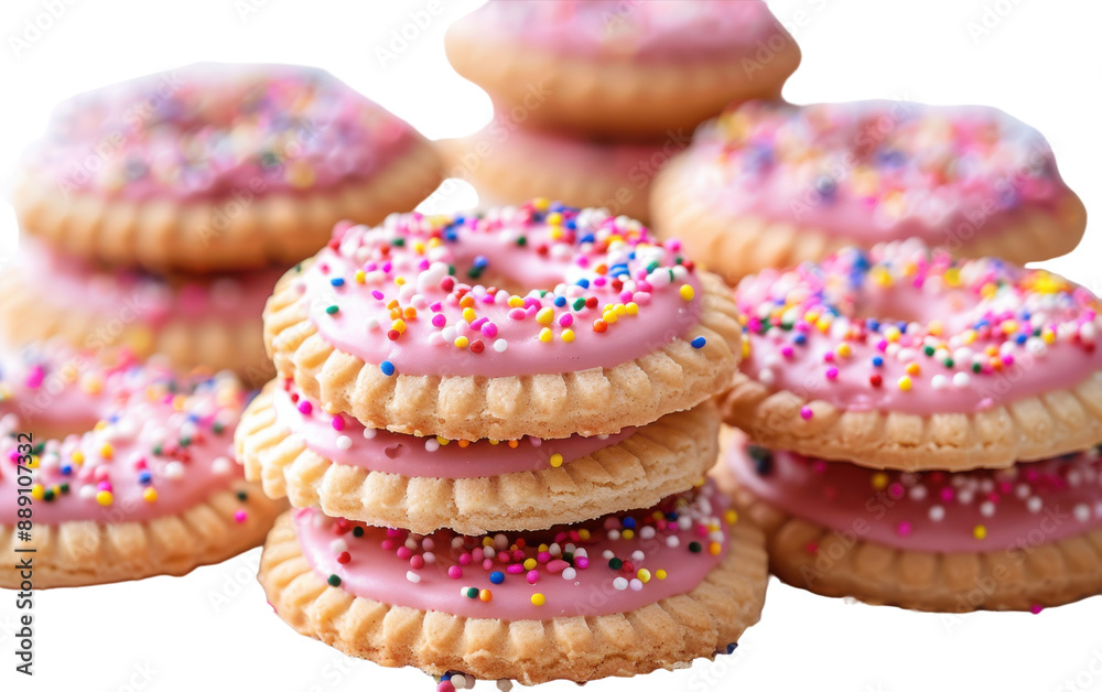 Pink Frosted Cookies With Sprinkles for a Party Pink Frosted Cookies With Sprinkles for a Party