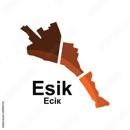 Esik City Map Illustration Design, World Map International vector template colorful graphic design template photo