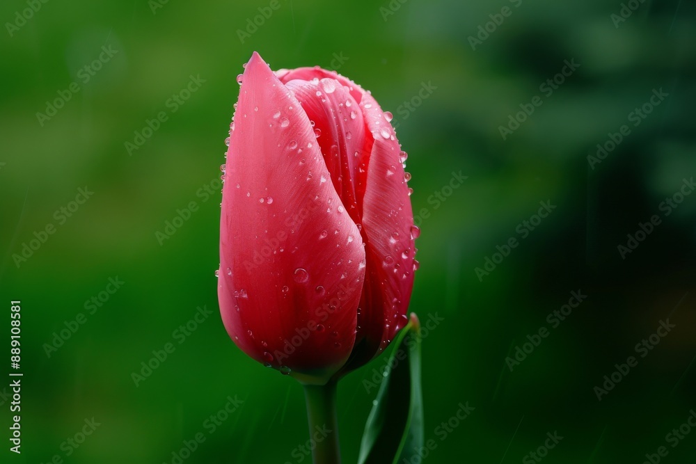 Obraz premium Extreme close-up of a red rose with velvety petals. Beautiful simple AI generated image in 4K, unique.