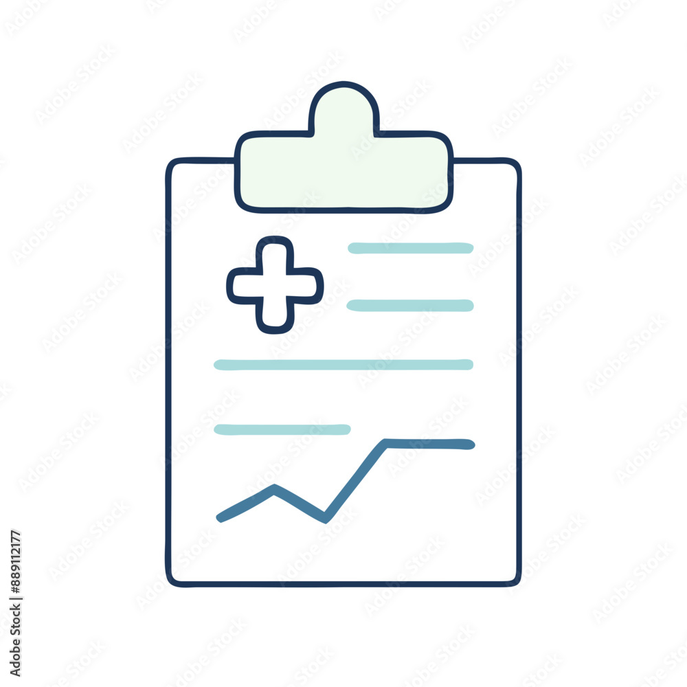 Minimalist Health Check Icon, Blue and White, Medical Examination Symbol with Copy Space Minimalist Health Check Icon, Blue and White, Medical Examination Symbol with Copy Space