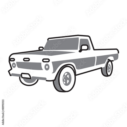 Simple Pick Up Car Illustration
