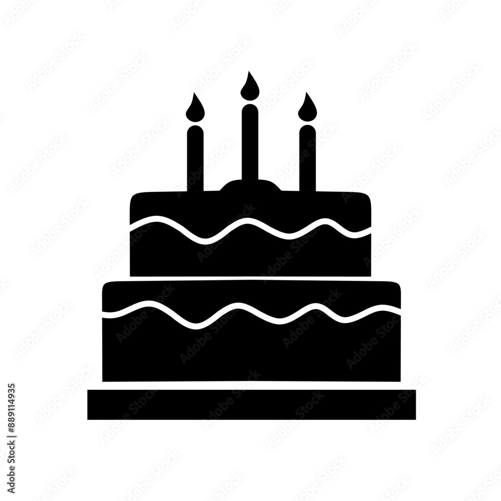 Birthday cake icon vector with simple design Birthday cake icon vector with simple design