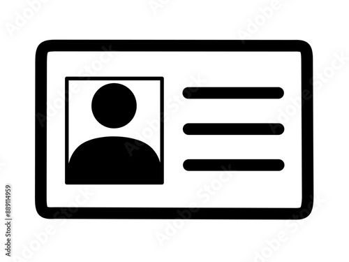 ID card icon vector with simple design