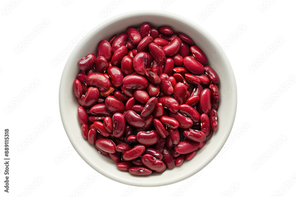 Red beans in white bowl isolated on transparent background Red beans in white bowl isolated on transparent background
