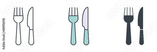 Fork and Knife icon theme symbol vector illustration isolated on white background