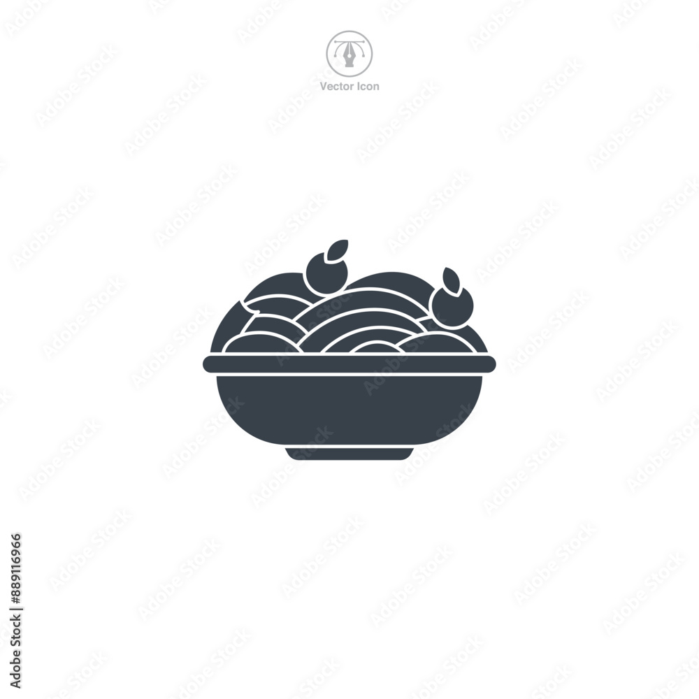 Pasta Dish icon theme symbol vector illustration isolated on white background Pasta Dish icon theme symbol vector illustration isolated on white background
