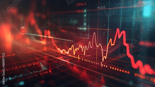 Animated graph depicting the heartbeat of financial markets, pulsing with the highs and lows of activity.