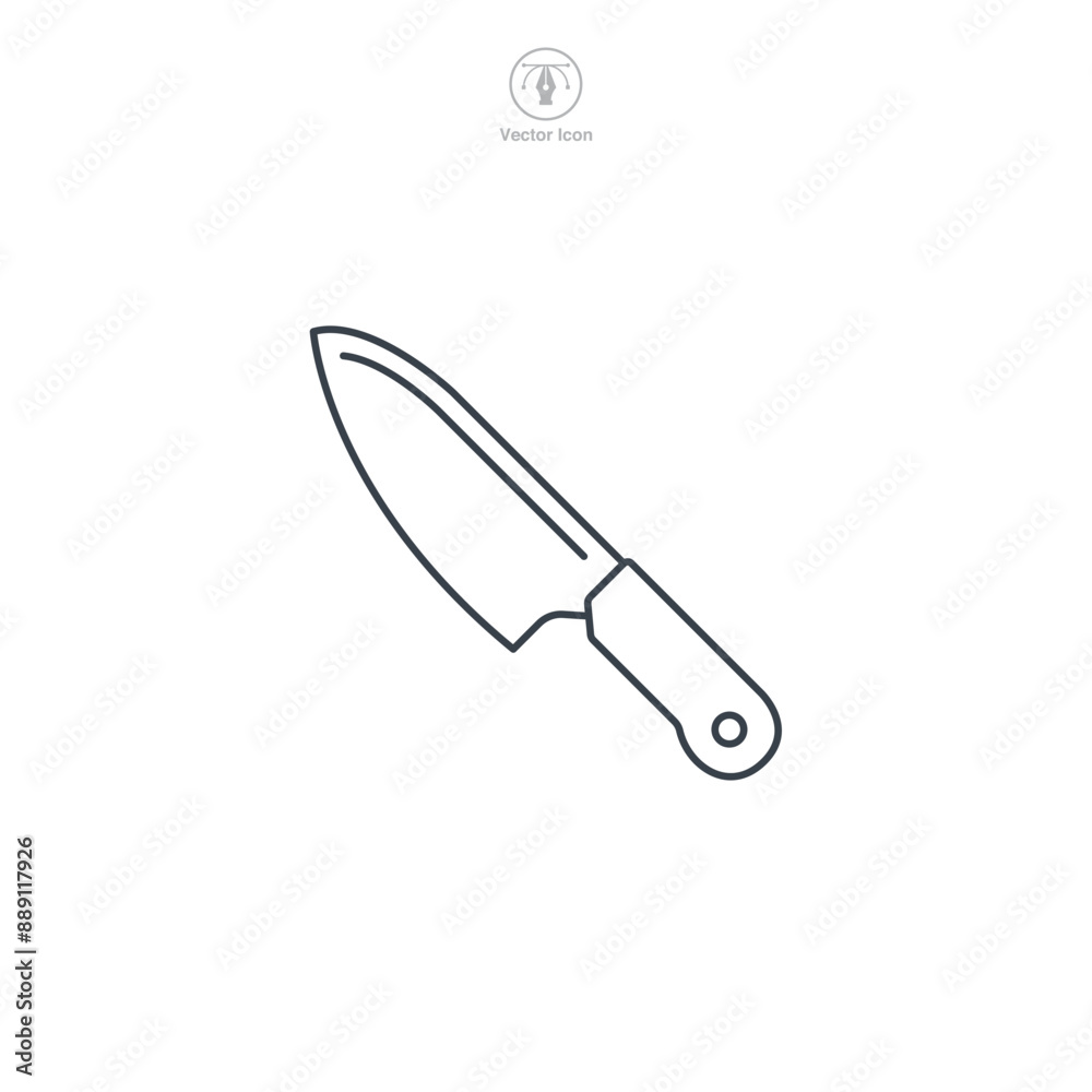 Chef Knife icon theme symbol vector illustration isolated on white background Chef Knife icon theme symbol vector illustration isolated on white background