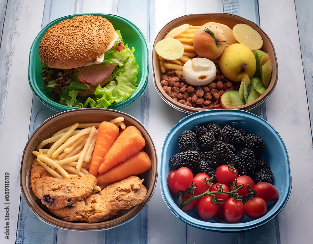 Healthy vs Unhealthy Food Choice- A visual comparison of healthy and unhealthy food options_1(172) Healthy vs Unhealthy Food Choice- A visual comparison of healthy and unhealthy food options_1(172)