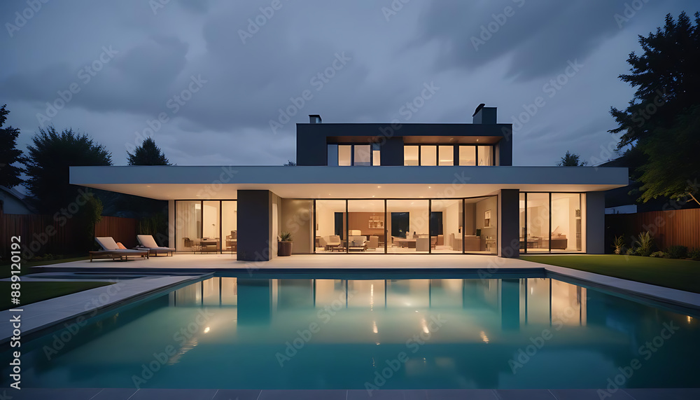 luxury house swimming pool at night luxury house swimming pool at night