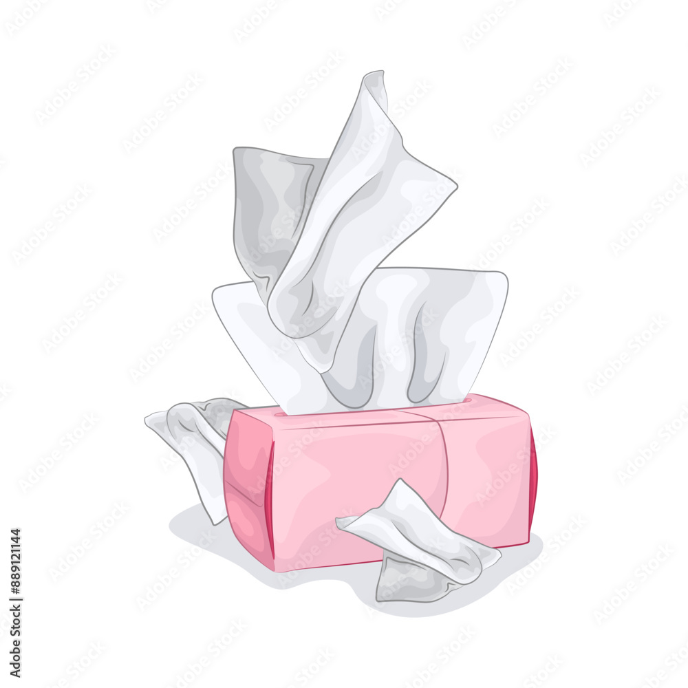Illustration of tissue box Illustration of tissue box