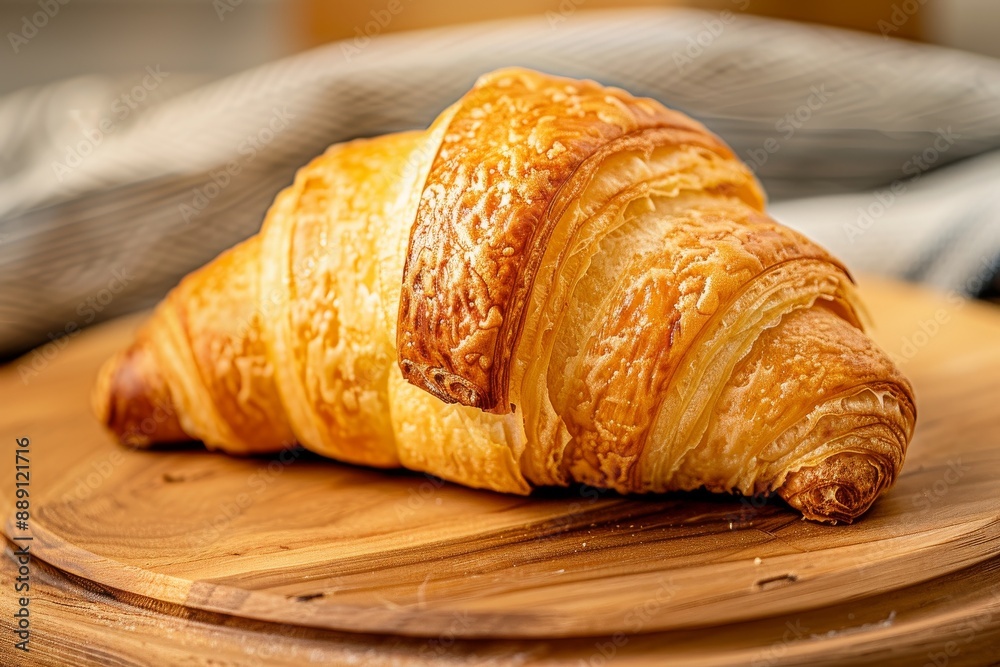 Fresh croissants on wooden table close-up . Beautiful simple AI generated image in 4K, unique. Fresh croissants on wooden table close-up . Beautiful simple AI generated image in 4K, unique.