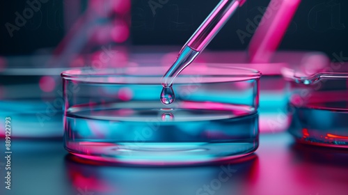 Colorful Laboratory Test Tubes with Pipette in a Vibrant Science and Research Setting