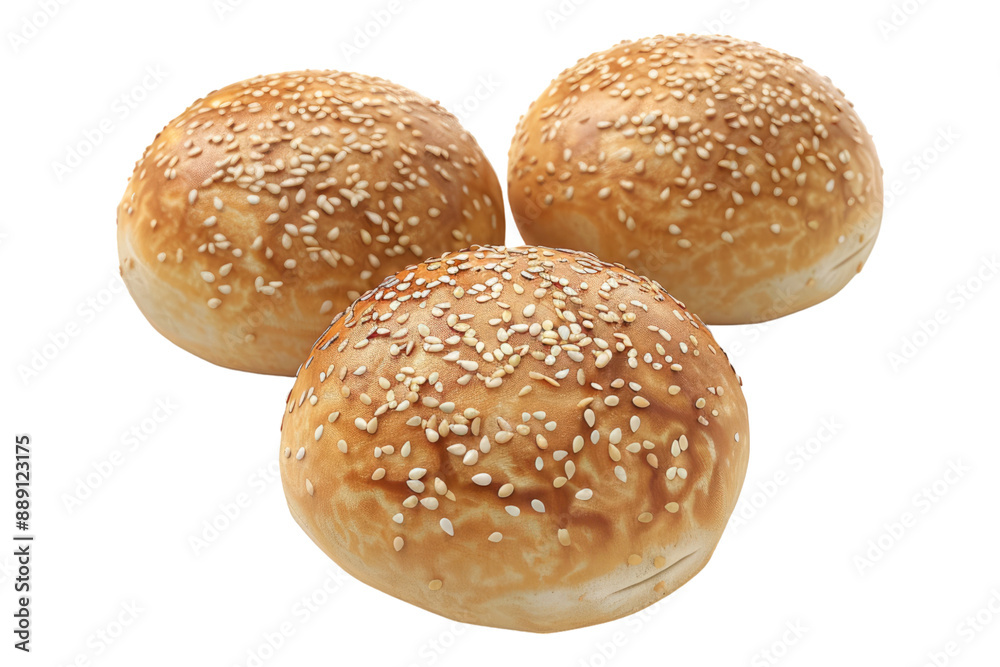 Sesame buns isolated on transparent background