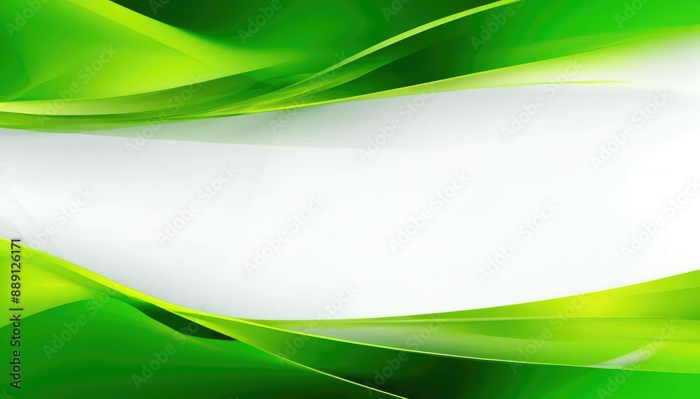 Fototapeta premium White and green gradient background, smooth lines, modern art. abstract