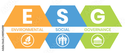 ESG concept of environmental, social and governance in sustainable and ethical business, vector illustration