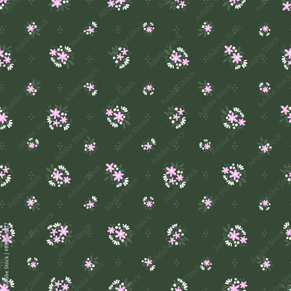 Cute hand drawn ditsy seamless pattern, lovely floral background, great for textiles, banners, wallpapers, wrapping - vector design Cute hand drawn ditsy seamless pattern, lovely floral background, great for textiles, banners, wallpapers, wrapping - vector design