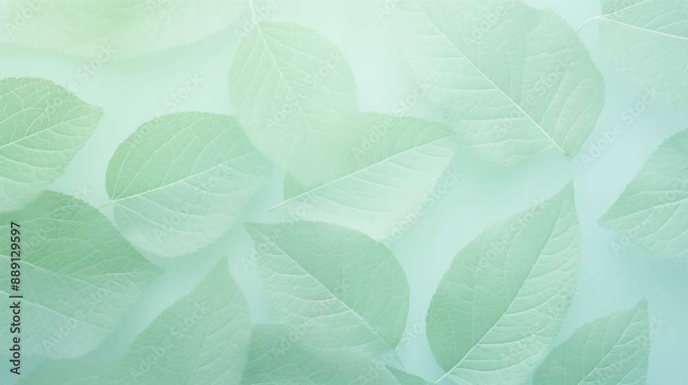 Translucent Leaves Pattern in Soft Green Shades Translucent Leaves Pattern in Soft Green Shades