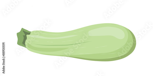 Zucchini in flat style isolated on white background